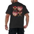 Valentines Day Drip Heart Baseball XOXO Boys Kids Men Sport Men's Back Print T-Shirt