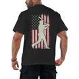 Vintage American Flag Baseball Batter Patriotic Home Run Men's Back Print T-Shirt Vintage American Flag Baseball Batter Patriotic Home Run Men's Back Print T-Shirt