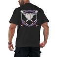 I Wear Purple For Alzheimers Awareness Baseball Heart Ribbon Men's Back Print T-Shirt I Wear Purple For Alzheimers Awareness Baseball Heart Ribbon Men's Back Print T-Shirt