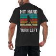 Women's Retro Hit Hard Run Fast Turn Left Baseball Lover Men's Back Print T-Shirt Women's Retro Hit Hard Run Fast Turn Left Baseball Lover Men's Back Print T-Shirt