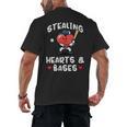 Women's Valentines Day Baseball Stealing Hearts Bases Boys Kids Men Men's Back Print T-Shirt