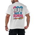 100 Days Of School Baseball Drip Bat 100th Day Of School Boy Men's Back Print T-Shirt