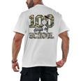 100 Days Of School Camo Baseball Camouflage For Kids Men's Back Print T-Shirt 100 Days Of School Camo Baseball Camouflage For Kids Men's Back Print T-Shirt