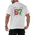 67 Baseball Christmas Candy Cane Snowflake Holiday Sports Men's Back Print T-Shirt 67 Baseball Christmas Candy Cane Snowflake Holiday Sports Men's Back Print T-Shirt