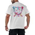 9th Birthday Boys Baseball Ice Cream Drip Boys Baseball Men's Back Print T-Shirt