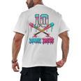 Baseball 10 Year Old Ice Cream Drip 10th Bday Double Digits Men's Back Print T-Shirt