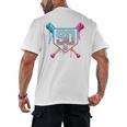 Baseball 50 Year Old Ice Cream Drip 50th Birthday Number 50 Men's Back Print T-Shirt Baseball 50 Year Old Ice Cream Drip 50th Birthday Number 50 Men's Back Print T-Shirt