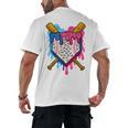 Baseball Boys Ice Cream Drip Baseball Men's Back Print T-Shirt