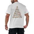 Baseball Christmas Tree Light Xmas Tees Boys Kids Men Men's Back Print T-Shirt