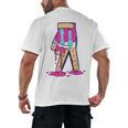 Baseball Ice Cream Drip Boys Glove Sprinkles Baseball Lover Men's Back Print T-Shirt