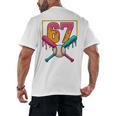 Baseball Ice Cream Drip Number 67 Player 67th Birthday Premium Tri-Blend Men's Back Print T-Shirt Baseball Ice Cream Drip Number 67 Player 67th Birthday Premium Tri-Blend Men's Back Print T-Shirt