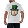 Baseball Leprechaun Hat Saint Patrick Retro Men's Back Print T-Shirt