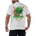 Baseball Life Style Ice Cream Drip Green Premium Tri-Blend Men's Back Print T-Shirt