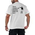 Baseball Pun Saying I'm a Stand Up Double Type Of Guy Men's Back Print T-Shirt