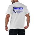 Blue Panther Baseball Home Plate Game Day Mascot Panther Men's Back Print T-Shirt