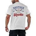 Brother Of Rookie 1st Birthday Baseball Boy Family Matching Men's Back Print T-Shirt Brother Of Rookie 1st Birthday Baseball Boy Family Matching Men's Back Print T-Shirt