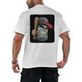 Cool Dollar Bill Guy With Cap And Baseball Costume Premium Tri-Blend Men's Back Print T-Shirt Cool Dollar Bill Guy With Cap And Baseball Costume Premium Tri-Blend Men's Back Print T-Shirt