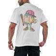 Cute Baseball Ice Cream Drip For Girls & Boys 2 Sides Men's Back Print T-Shirt