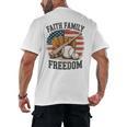 Faith Family Freedom Patriotic Christian Baseball Game Day Men's Back Print T-Shirt Faith Family Freedom Patriotic Christian Baseball Game Day Men's Back Print T-Shirt
