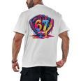 Gen Alpha Slang Ice Cream Drip Six Seven 67 Baseball Catcher Men's Back Print T-Shirt Gen Alpha Slang Ice Cream Drip Six Seven 67 Baseball Catcher Men's Back Print T-Shirt