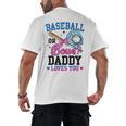 Gender Reveal Baseball Or Bows Daddy Loves You Men's Back Print T-Shirt Gender Reveal Baseball Or Bows Daddy Loves You Men's Back Print T-Shirt