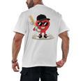 Heart Playing Baseball Valentine Baseball Men's Back Print T-Shirt Heart Playing Baseball Valentine Baseball Men's Back Print T-Shirt
