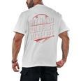 Hit Hard Run Fast Turn Left Baseball Fan Red Graphic Men's Back Print T-Shirt Hit Hard Run Fast Turn Left Baseball Fan Red Graphic Men's Back Print T-Shirt