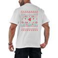 Ho Ho Homerun Baseball Ugly Christmas Sweater Party Hitter Men's Back Print T-Shirt Ho Ho Homerun Baseball Ugly Christmas Sweater Party Hitter Men's Back Print T-Shirt