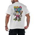 Ice Cream Drip Baseball Party 100 Days Of School Teacher Men's Back Print T-Shirt Ice Cream Drip Baseball Party 100 Days Of School Teacher Men's Back Print T-Shirt