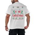 I’Ll Be Home For Christmas Baseball Ugly Sweater Art Men's Back Print T-Shirt I’Ll Be Home For Christmas Baseball Ugly Sweater Art Men's Back Print T-Shirt