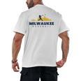 Milwaukee Baseball Minimalist City Skyline Baseball Lover Men's Back Print T-Shirt Milwaukee Baseball Minimalist City Skyline Baseball Lover Men's Back Print T-Shirt