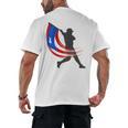 Puerto Rico Baseball Flag Player Boricua Heritage Sports Men's Back Print T-Shirt Puerto Rico Baseball Flag Player Boricua Heritage Sports Men's Back Print T-Shirt