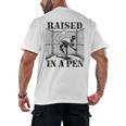 Raised In a Pen Baseball Pitcher Saying Bullpen Men's Back Print T-Shirt Raised In a Pen Baseball Pitcher Saying Bullpen Men's Back Print T-Shirt