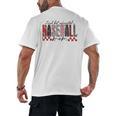 Retro Checkered Tired But Caffeinated Baseball Mom Leopard Men's Back Print T-Shirt Retro Checkered Tired But Caffeinated Baseball Mom Leopard Men's Back Print T-Shirt