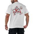 Santa Playing Baseball Catcher Merry Christmas Sport Player Men's Back Print T-Shirt Santa Playing Baseball Catcher Merry Christmas Sport Player Men's Back Print T-Shirt