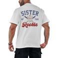 Sister Of Rookie 1st Birthday Baseball Boy Family Matching Men's Back Print T-Shirt Sister Of Rookie 1st Birthday Baseball Boy Family Matching Men's Back Print T-Shirt