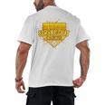 Strike Out Childhood Cancer Boys Baseball Drip Gold Ribbon Men's Back Print T-Shirt