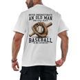 Never Underestimate Old Man Plays Baseball In His Seventies Men's Back Print T-Shirt