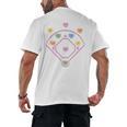 Valentine Heart Love Cute Baseball Softball Lover Sayings Men's Back Print T-Shirt