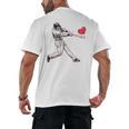 Valentines Baseball Batter Heart Player Silhouette Premium Tri-Blend Men's Back Print T-Shirt Valentines Baseball Batter Heart Player Silhouette Premium Tri-Blend Men's Back Print T-Shirt