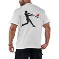 Valentines Day Baseball Batter Silhouette Heart Men Boys Kid Men's Back Print T-Shirt Valentines Day Baseball Batter Silhouette Heart Men Boys Kid Men's Back Print T-Shirt