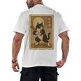 Vintage Japanese Ukiyo-e Baseball Cat Batting Men's Back Print T-Shirt Vintage Japanese Ukiyo-e Baseball Cat Batting Men's Back Print T-Shirt