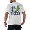Youth Baseball Catcher Humor Don’t Get In A Pickle Men's Back Print T-Shirt
