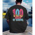 100 Days Of School Baseball Drip 100th Day Of School Men's Back Print T-Shirt