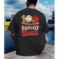 100 Days Of School Baseball Player Sports Game Teacher Kid Men's Back Print T-Shirt