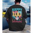 100 Days Of School Kids Baseball Drip 100th Day Of School Men's Back Print T-Shirt