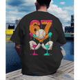 6 7 Ice Cream Drip Baseball Number 67 Player Boy Girl Kids Men's Back Print T-Shirt
