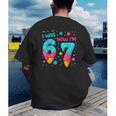 I Was 6 Now I'm 7 67 Birthday Baseball Drip 7 Year Old Men's Back Print T-Shirt I Was 6 Now I'm 7 67 Birthday Baseball Drip 7 Year Old Men's Back Print T-Shirt