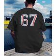 67 Sports Meme – Baseball Number 6 7 Men's Back Print T-Shirt