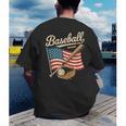 American Flag Baseball Player Bat Fan Catcher Pitcher USA Men's Back Print T-Shirt American Flag Baseball Player Bat Fan Catcher Pitcher USA Men's Back Print T-Shirt